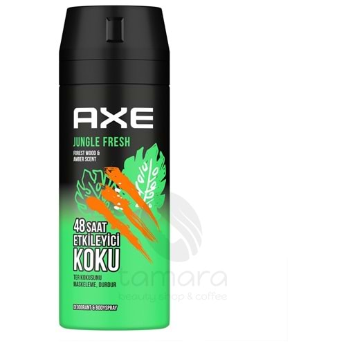 Axe Erkek Sprey Deodorant Jungle Fresh 48 Saat Etkileyici Koku 150 ml