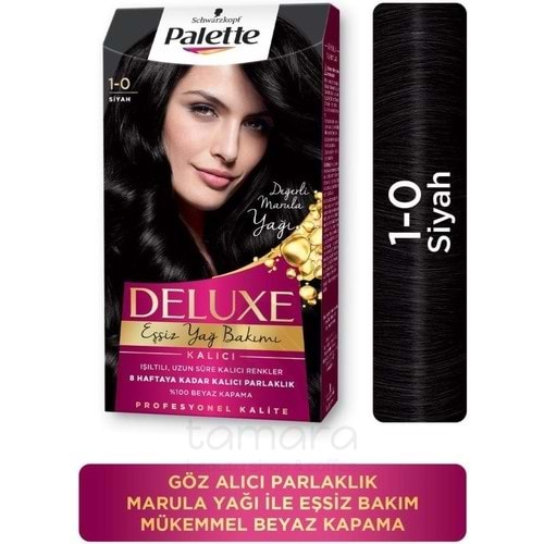 Palette Deluxe Yoğun Renkler 1-0 Siyah Kadın Saç Boyası