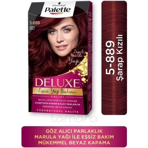 Palette Deluxe Yoğun Renkler 5-889 Şarap Kızılı Kadın Saç Boyası