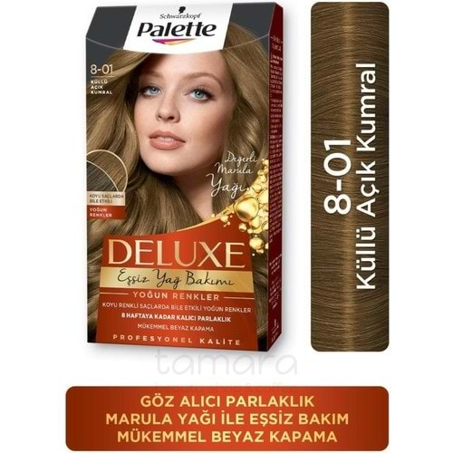 Palette Deluxe Yoğun Renkler 8-01 Küllü Açık Kumral Saç Boyası