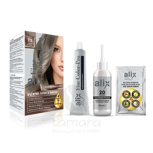 Alix Saç Boyası 7.1 Küllü Kumral 50 ml