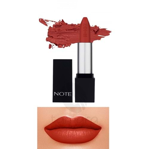 Note Mattever Lipstick Yarı Mat Saten Bitişli Ruj 17 Dress Red - Kızıl Kahverengi