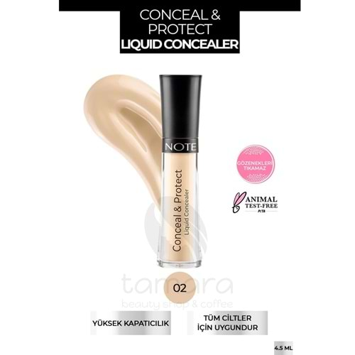 Note Conceal & Protect Likit Concealer Göz Altı Kapatıcısı 02