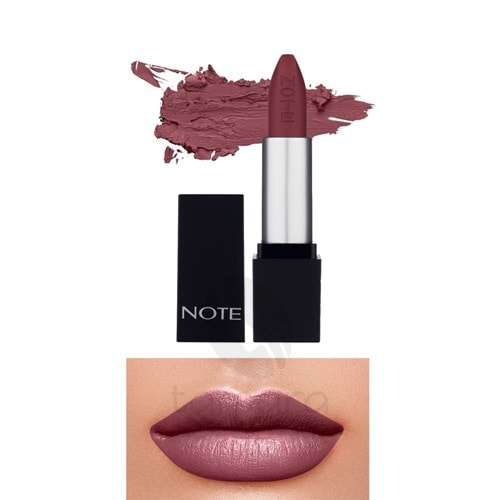 Note Mattever Lipstick Yarı Mat Saten Bitişli Ruj 12 Wine Tasting Red - Mor