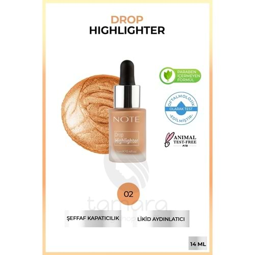 Note Drop Highlighter Likit Aydınlatıcı 02 Charming Desert