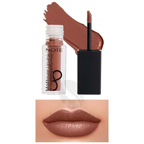 Note Mattever Lip-Ink Mat ve Kalıcı Likit Ruj 02 Sunset Sand - Koyu Nude