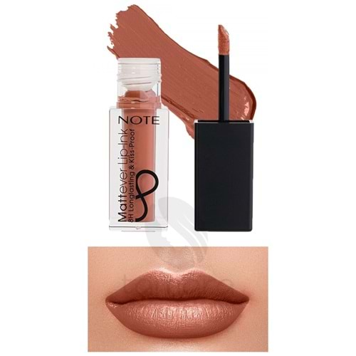 Note Mattever Lip-Ink Mat ve Kalıcı Likit Ruj 05 Toffee Brock - Nude