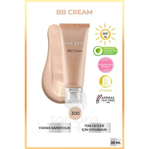 Note Bb Cream - Bb Krem Doğal Kapatıcılık 300 Light Beige