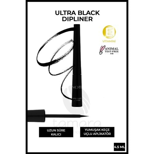 Note Ultra Black Dipliner Keçe Fırça Uçlu