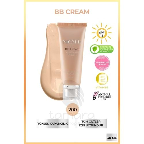 Note Bb Cream - Bb Krem Doğal Kapatıcılık 200 Soft Ivory