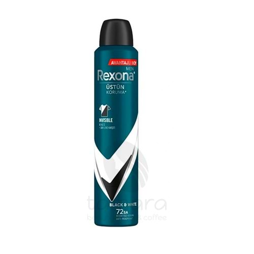 Rexona Men Erkek Sprey Deodorant Invisible Black White 200 ml