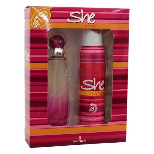 She Is Fun 50 Ml Edt Kadın Parfüm + 150 Ml Deodorant Set