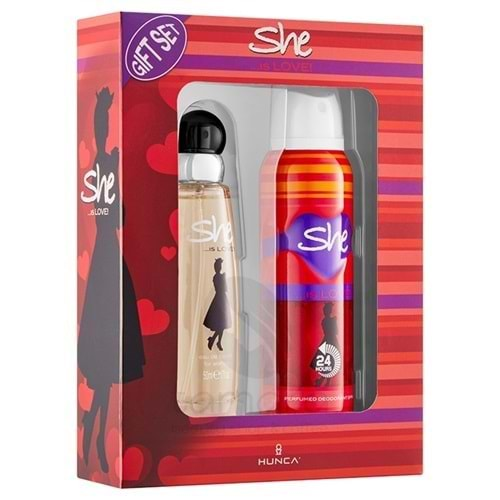 She Is Love Edt 50 ml Kadın Parfüm Ve 150 ml Deodorant