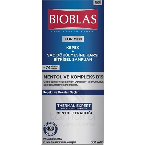 Bioblas Kepek ve Dökülmeye Karşıtı ŞAMPUAN (MENTOL+B19 KOMPLEX) 360 ml