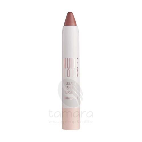 Golden Rose Nude Look Creamy Shine Lipstick-03 Peachy Nude-Kalem Ruj