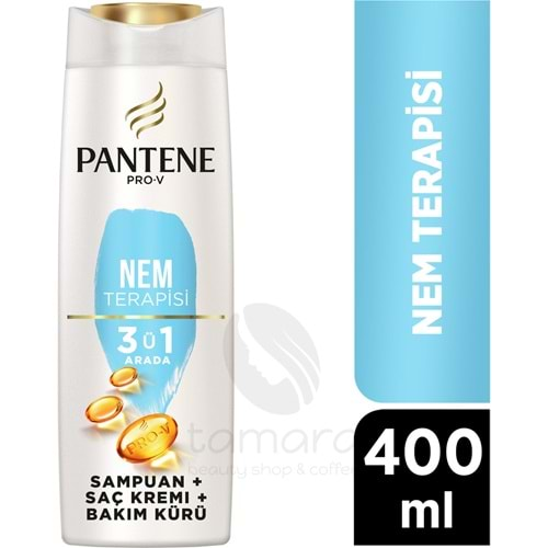 Pantene Pro-V Mükemmel Nemlendirici 3'Ü 1 Arada Şampuan, Kuru-Yıpranmış Saçlar Için, 400ml