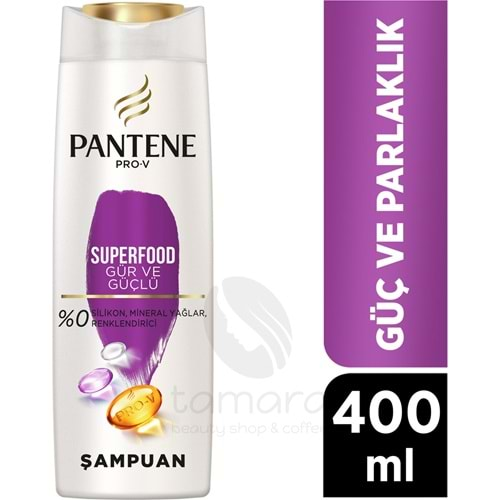 Pantene Şampuan Superfood 400 ml Gür ve Güçlü Şampuan