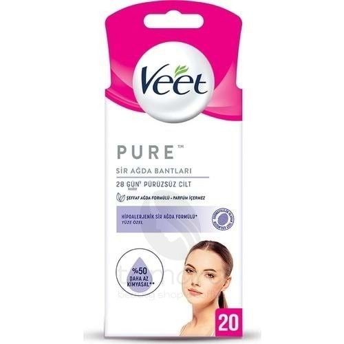 Veet Pure Hipoalerjenik Sir Ağda Bandı Yüz Bölgesi 20'li