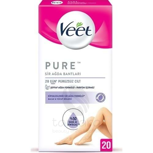 Veet Pure Hipoalerjenik Sir Ağda Bandı Bacak & Vücut Bölgesi 20'li