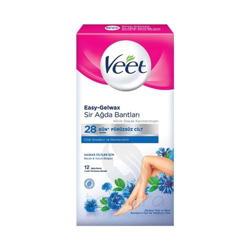 Veet Ağda Bandı 12'Li Hassas Ciltler Için