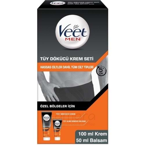 Veet Men Özel Bölgeler İçin Tüy Dökücü Krem Seti 100 & 50 ml