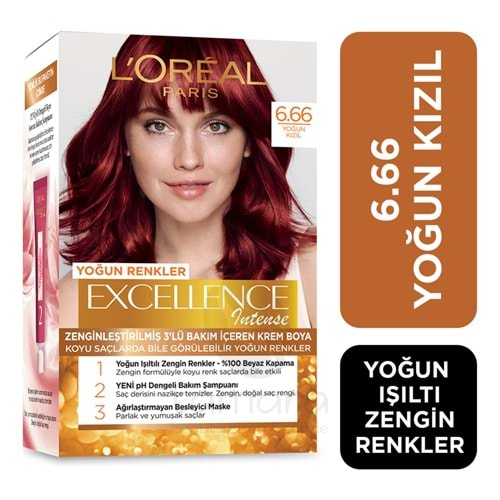 Loreal Paris Excellence Intense Saç Boyası 6.66 Yoğun Kızıl