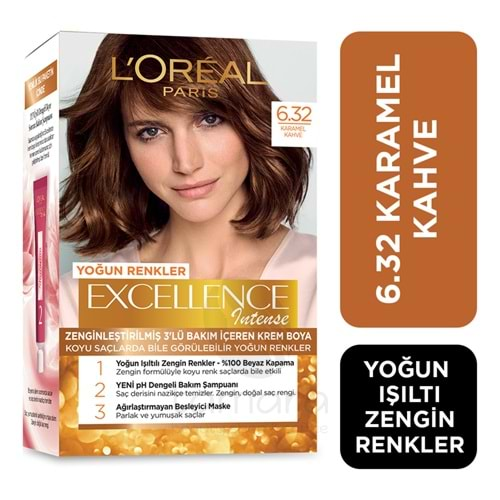 Loreal Paris Excellence Intense 6.32 Karamel Kahve Saç Boyası