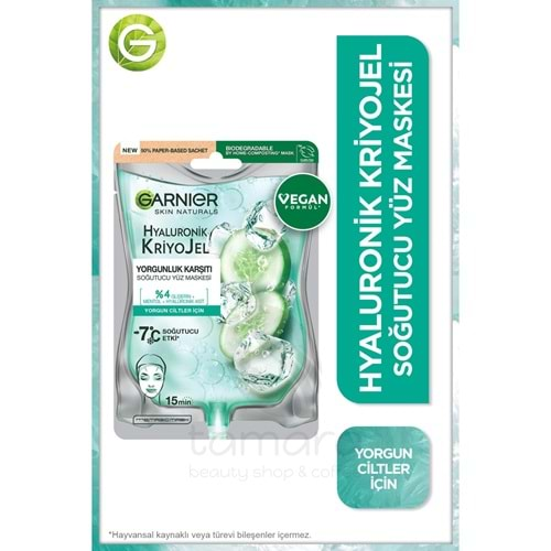 Garnier Hyaluronik Kriyojel Yorgunluk Karşıtı Soğutucu Yüz Maskesi