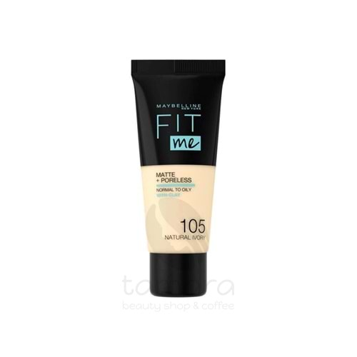 Maybelline New York Mat Fondöten - Fit Me Matte + Poreless Foundation 105 Natural Ivory