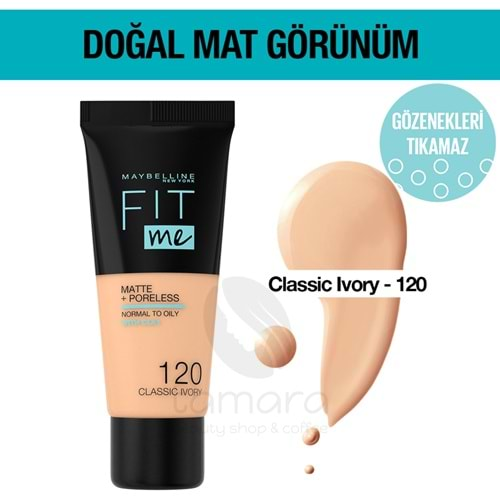 Maybelline New York Fit Me Matte Fondöten -120 Classic Ivory