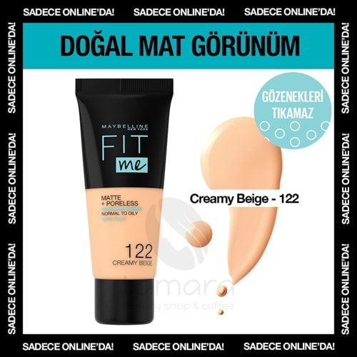 Maybelline New York Fit Me Matte+Poreless Fondöten 122 Creamy Beige