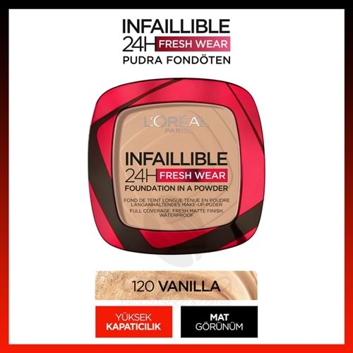 Loreal Paris LoInfaillible 24H Fresh Wear Pudra Fondöten 120 Vanilla