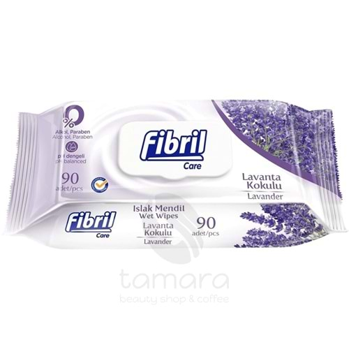 Fibril Islak Havlu Mendil 90 Yaprak Lavanta Plastik Kapaklı Tekli Pk