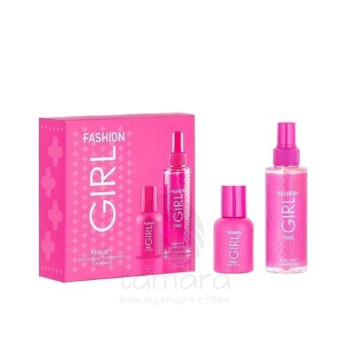 Fashion Girl edt Parfüm 50 ml + Body Mist Vücut Spreyi Pink 150 ml