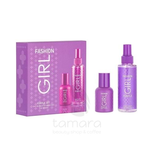 Fashion Girl Kadın Parfümü - edt 50 ml + Body Mist Vücut Spreyi Purple 150 ml