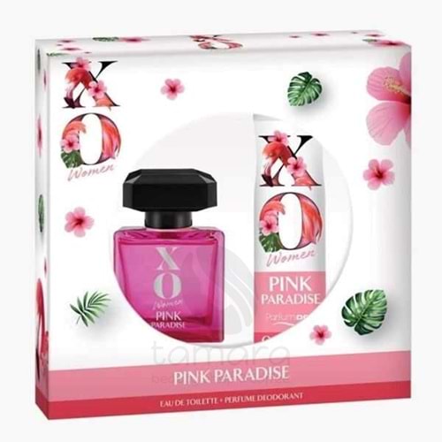 Xo Women Pink Paradise Kadın Parfüm Edt 100 Ml + Deodorant 125 Ml Set