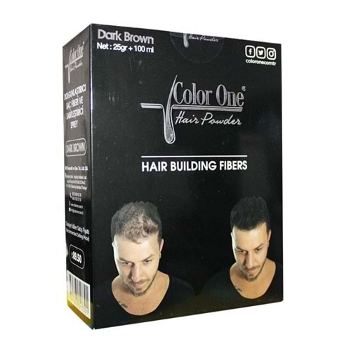 Color One Dolgunlaştırıcı Saç Fiberi + Sabitleştirici Koyu Kahve 25Gr + 100ML