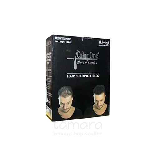 Color One Dolgunlaştırıcı Saç Fiberi Açık Kahverengi 25gr + Sabitleştirici sprey 100 ml Set
