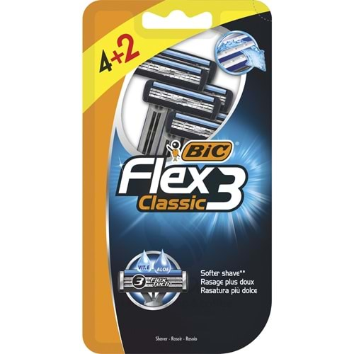 Bic Flex 3 Tıraş Bıçağı 4+2'li Blister (3 Bıçak)