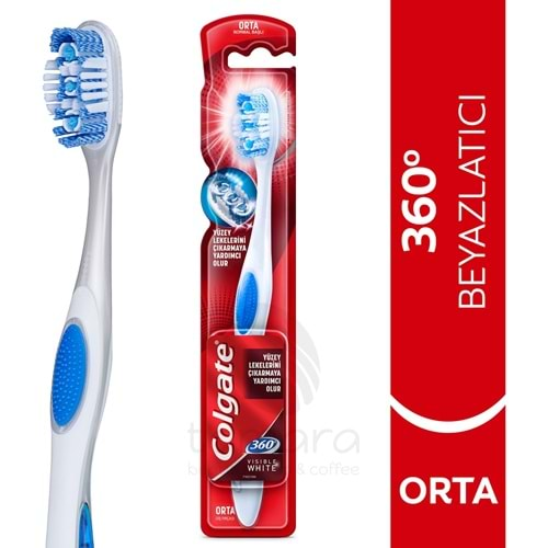 Colgate 360 Visible White Beyazlatıcı Orta Diş Fırçası