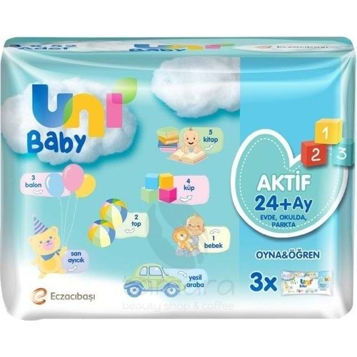 Uni Baby Aktif Oyna Öğren 3'lü Islak Mendil 156 Yaprak