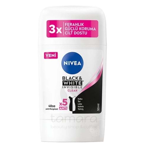 Nivea Kadın Stick Deodorant Black&White Invisible Clear 50ml