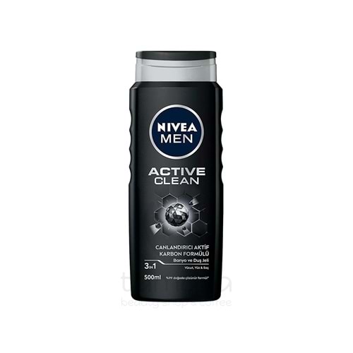 Nivea Men Active Clean Duş Jeli-vücut-yüz Ve Saç Şampuanı 500 Ml