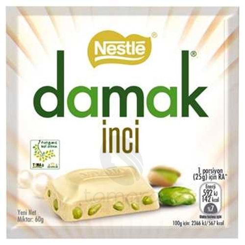 Nestle Damak İnci Antep Fıstıklı Beyaz Çikolatalı 60g