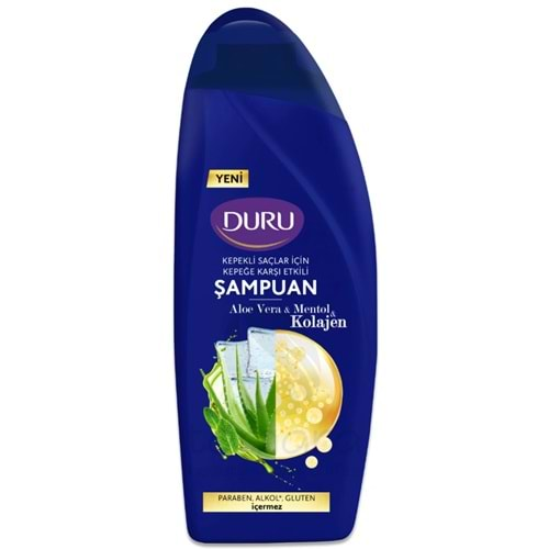 Duru Aloe Vera&Mentol&Kolajen Kepeğe Karşı Etkili Şampuan 500 Ml