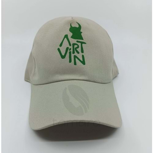Artvin Logo Baskılı Koton Şapka Bej