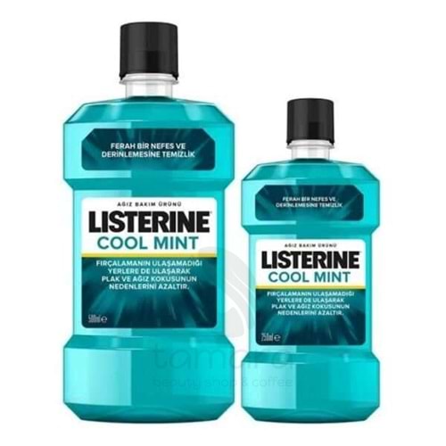 Listerine Cool Mint Ağız Suyu 500 Ml + 250 Ml Set