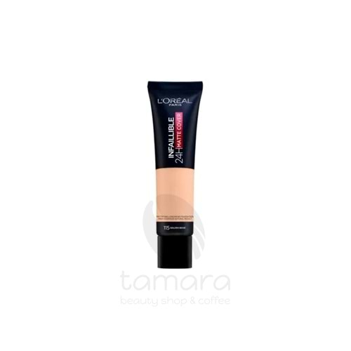 Loreal Paris Infaıllıble 24h Matte Cover Yüksek Kapatıcı Fondöten - 115 Golden Beıge