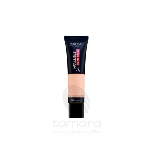 Loreal Paris Infaıllıble 24h Matte Cover Yüksek Kapatıcı Fondöten - 155 Natural Rose