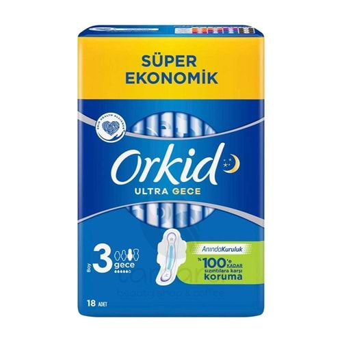 Orkid Ultra Extra Süper Eko 3 Boy 18'Li Gece